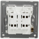 Schneider Electric UNICA X 16AX 雙位雙控開關掣 (炫星銀) | NUX32_2_SS